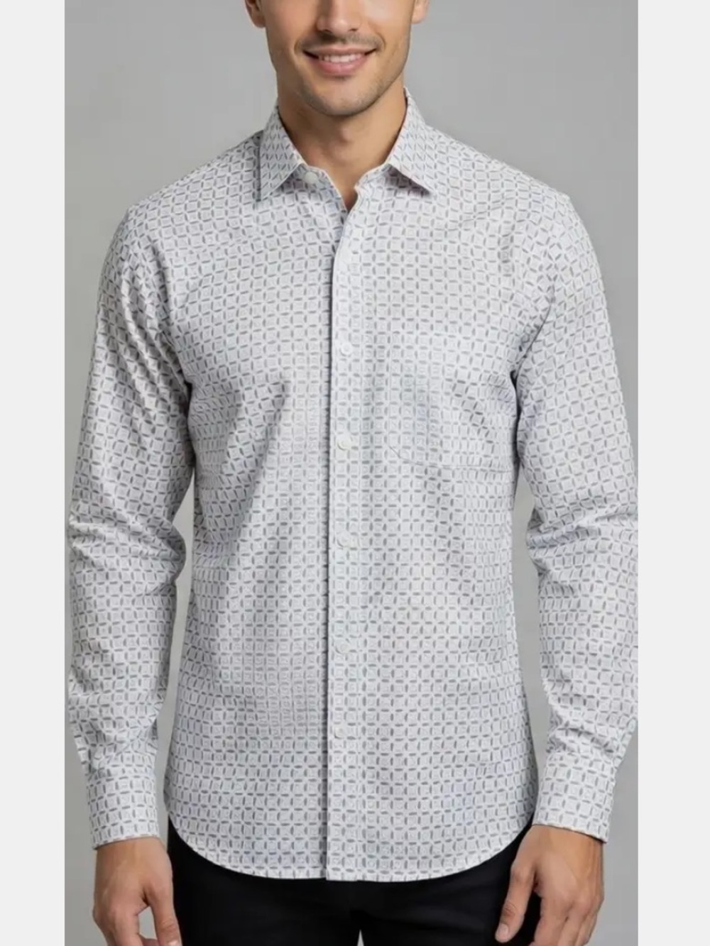 Gibson blue Geometric Print Button-Up Shirt
